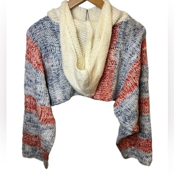 NWT Beuhla Style Lounge Around Cropped Sweater - Blue/combo Multi One size - Picture 5 of 9